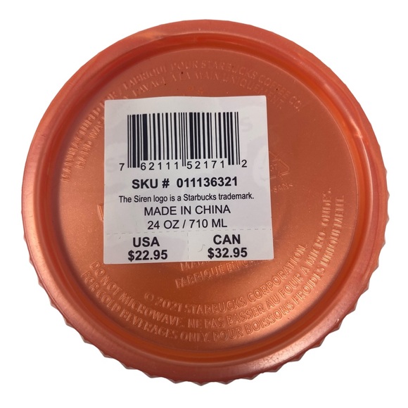 Starbucks Orange Pearlized Studded Venti 24 oz  Fall Tumbler 011136321 - Picture 8 of 11